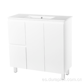 Gabinete de vanidad libre de PVC Gloss White con fregadero